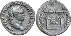 Roman Silver & Bronze Coins - Imperial - Augustus - J TITUS, (A.D. 79-81), silver denarius, Rome mint, issue of A.D. 80, (3.53 g), obv. IMP TITVS CAES VESPASIANVS AVG P M, laureate head to right, rev.