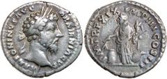 Roman Silver & Bronze Coins - Imperial - Augustus - J MARCUS AURELIUS, (A.D. 161-180), silver denarius, Rome mint, issued A.D. 165, (3.19 g), obv. laureate head of Marcus Aurelius to right, around M A