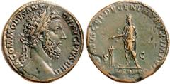 Roman Silver & Bronze Coins - Imperial - Augustus - J COMMODUS, (A.D. 177-192), AE sestertius, Rome mint, issued A.D. 185, (29.87 g), obv. laureate head of Commodus to right, around M COMMODVS ANT ON 