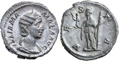 Roman Silver & Bronze Coins - Imperial - Severus Alex JULIA MAMAEA, mother of Severus Alexander, (A.D.222-235), silver denarius, issued c.227, Rome mint, (3.29 g), obv. diademed and draped bust to rig