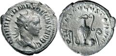 Roman Silver & Bronze Coins - Imperial - Severus Alex HERENNIUS ETRUSCUS, (A.D. 251), silver antoninianus, Rome mint, issued A.D. 250-1, (3.42 g), obv. radiate bust of Herennius draped to right, aroun