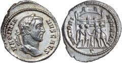 Roman Silver & Bronze Coins - Imperial - Severus Alex GALERIUS AS CAESAR, (A.D. 293-305), silver argenteus, 3rd Officinae, Rome Mint, issued A.D. c.294-5, (3.18 g), obv. laureate head of Galerius to r