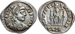 Roman Silver & Bronze Coins - Imperial - Severus Alex GRATIAN, (A.D. 367-383), silver siliqua, Treveri mint, issued A.D. c.367-375 (1.89 g), obv. pearl-diademed head of Gratian to right, around DN GRA