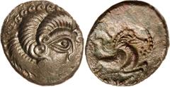 Great Britain Silver & Bronze Coins Ancient British, Armorican, (Channel Islands and N.W. Gaul), Celtic issues of the Belgic migration, Armorican billon stater, Class II, 75-50 B.C., (5.88 g), obv. cr