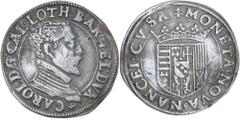 World Silver & Bronze Coins France, Lorraine, Duke of Lorraine, Charles III, grand duke (1545-1608), (9.08 g), Nancy mint, obv. armoured bust to right, around + CAROL D G CAL LOTH BAR GEL DVX, rev. cr