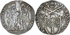 World Silver & Bronze Coins Italy, Papal Coinage, Julius II (Giuliano Della Rovere), (1503-1513), silver giulio (3.46 g), Rome mint, obv. � IVLIVS � II � � PONT � MAX �, papal arms above coat of ; all