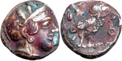 Greek Silver & Bronze Coins Attica, Athens, base metal silver plated tetradrachm, struck (406-404 B.C.), (12.68 g), BMC 61 (p.7), Sv. pl.15, 12-18, Starr 12 (p.75, pl.XXIII, 12), ANS MN9 pl.II,6-7, pp