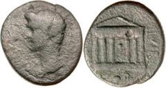 Greek Silver & Bronze Coins Corinthia, Corinth, Tiberius, AE as, issued during reign of Tiberius by Magistrates L. Arrius Peregrinus and L. Furius Labeo, (32-33 A.D.), (5.05 g), obv. [L ARRIO PE R EGR