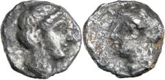 Greek Silver & Bronze Coins Cyprus, Salamis, Pnytagoras, (c.351/0-332/1 B.C.), silver tetrobol, 11.5 mm, (1.75 g), obv. Head of Aphrodite to left rev. head of Artemis to right; [BA] to left, (S.5819, 