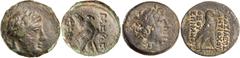 Greek Silver & Bronze Coins Syria, Kingdom of, Seleukos I Nikator, (312-281 B.C.) - Tigranes II (83-69 B.C); various AE all described in descriptive envelopes with provenance details, includes Seleuko