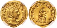 Ancient Gold Coins - Roman Herennia Etruscilla Wife of Trajan Decius, (A.D. 249-251), gold aureus, Rome mint, (4.60 g), obv. diademed and draped bust to right, around HER ETRUSCILLA AVG, rev. Pudiciti