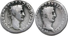 Roman Silver & Bronze Coins - Imperial Gaius (Caligula), with Germanicus, (37-41 A.D.), silver denarius (3.04 g), Lugdunum (Lyon) mint, struck in 37 A.D. obv. around C CAESAR AVG GERM P M TR POT, bare