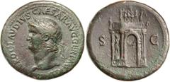 Roman Silver & Bronze Coins - Imperial Nero, (A.D. 54-68), AE sestertius, issued c.64, Rome mint, (25.38 g), obv. laureate head to left of Nero, around NERO CLAVDIVS CAESAR AVG GER P M TR P IMP PP, re