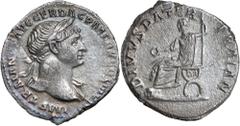 Roman Silver & Bronze Coins - Imperial Trajan, (A.D. 98-117), an issue in honour of his deceased father, silver denarius, Rome mint, (3.47 g), obv. laureate bust of Trajan, draped on far shoulder to r