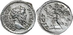 Roman Silver & Bronze Coins - Imperial Septimius Severus, (A.D. 193-211), silver denarius, Rome mint, issued A.D. 204, (3.46 g), obv. laureate head of Septimius Severus to right, around SEVERVS PIVS A