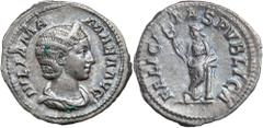 Roman Silver & Bronze Coins - Imperial Julia Mamaea, mother of Severus Alexander, (A.D.222-235), silver denarius, Rome Mint, (2.87g), obv. diademed and draped bust of Julia Mamaea to right, IVLIA MAMA