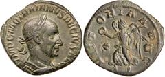 Roman Silver & Bronze Coins - Imperial Trajan Decius, (A.D. 249-251), AE sestertius, issued 249-250, Rome mint, (14.86 g), obv. radiate cuirassed bust to right, IMP C M Q TRAIANVS DECIVS AVG, rev. Vic