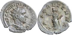Roman Silver & Bronze Coins - Imperial Trebonianus Gallus (A.D. 251 - 253), silver antoninianus, (2.83g), obv. radiate, draped, cuirassed bust right, around IMP C C VIB TREB GALLVS AVG, rev. Pax stand