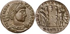 Roman Silver & Bronze Coins - Imperial Delmatius, (A.D. 335-337), AE follis, issued 335-337 as Caesar, Constantia / Arles mint, issued 335-6, (2.30 g), obv. laureate bust to right, cuirassed of Delmat