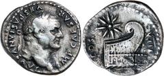 Roman Silver & Bronze Coins - Imperial VESPASIAN, (A.D. 69-79), silver denarius (3.30 g), Rome mint, issued 77-78, obv. IMP CAESAR VESPASIANVS AVG laureate head of Vespasian to right, rev. COS VIII Pr