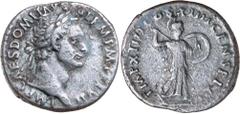 Roman Silver & Bronze Coins - Imperial DOMITIAN, (90-91 A.D.), silver denarius, Rome Mint, (3.22 g), issued in 88 B.C., obv. laureate head of Domitian to right around IMP CAES DOMIT AVG GERM P M TR P 