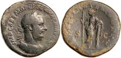 Roman Silver & Bronze Coins - Imperial MACRINUS, (A.D. 217-218), AE sestertius, Rome mint, (25.56 g), issued A.D. 217, obv. bearded Macrinus laureate cuirassed bust to right, around IMP CAES M OPEL SE