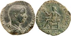 Roman Silver & Bronze Coins - Imperial HOSTILIAN, (A.D. 251), AE sestertius, Rome mint, (13.36 g), obv. bare headed bust of Hostilian to right, around the legend C VALEN[S HOSTIL MES] QVINTVS N C, rev