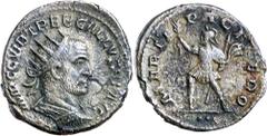 Roman Silver & Bronze Coins - Imperial TREBONIANUS GALLUS, (A.D. 251 - 253), silver antoninianus, (3.97 g), obv. radiate, draped, cuirassed bust right, around IMP C C VIB TREB GALLVS AVG, rev. Mars hu