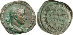 Roman Silver & Bronze Coins - Imperial TREBONIANUS GALLUS, (A.D. 251-253), AE sestertius, Rome mint, (14.10 g), obv. laureate bust draped and cuirassed of Trebonianus Gallus to right, around IMP CAES 