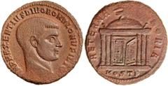 Roman Silver & Bronze Coins - Imperial ROMULUS, son of Maxentius, issued posthumously, late 309 - Oct. 312 A.D., AE Follis, Ostia Mint, issued 311, (6.75 g), obv. Around IMP MAXENTIVS DIVO ROMVLO N V 