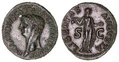 Roman Silver & Bronze Coins - Imperial Claudius, (A.D. 41-54), AE as, Rome mint, issued A.D. 50-54, (10.69 g), obv. bare head to left of Claudius around TI CLAVDIVS CAESAR AVG P M TR P IMP P P, rev. L