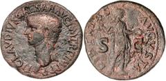 Roman Silver & Bronze Coins - Imperial Claudius, (A.D. 41-54), AE as, Rome mint, issued A.D. 50-54, (10.39 g), obv. bare head to left of Claudius around TI CLAVDIVS CAESAR AVG P M TR P IMP P P, rev. L