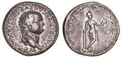 Roman Silver & Bronze Coins - Imperial Titus, (A.D. 79-81), silver denarius, Rome mint, issue of A.D. 79, (2.99 g), obv. IMP TITVS CAES VESPASIAN AVG P M, laureate head to right, rev. TR P VIIII IMP X