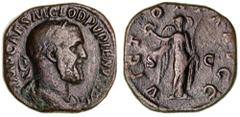Roman Silver & Bronze Coins - Imperial Pupienus, (238 A.D.), AE Sestertius, Rome Mint, (18.45 g), obv. Around IMP CAES M CLOD PVPIENVS AVG, laureate bust of Pupienus to right, draped and cuirased, rev