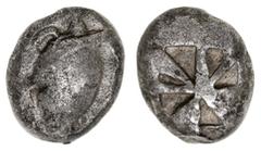 Greek Silver & Bronze Coins Attica, Islands off, Aegina (Aigina), (c.525-500 B.C.), silver stater (12.10 g), obv. sea turtle, head in profile, with thick or heavy collar with distinctive die crack acr