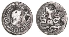 Roman Silver & Bronze Coins - Republic Mark Antony and Octavia, (40-32 B.C.), silver cistophorus, Ephesus Mint, issued 39 B.C., (8.64 g), obv. laureate head of Mark Antony to right, around M ANTONIVS 