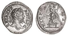 Roman Silver & Bronze Coins - Imperial Septimius Severus, (A.D. 193-211), silver denarius, Rome Mint, issued A.D. 204, (3.46 g), obv. laureate head of Septimius Severus to right, around SEVERVS PIVS A