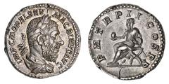Roman Silver & Bronze Coins - Imperial Macrinus, (A.D. 217-218), silver denarius, Rome Mint, (3.38 g), issued A.D. 218, obv. bearded Macrinus laureate cuirassed bust to right, around IMP C M OPEL SEV 