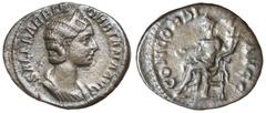 Roman Silver & Bronze Coins - Imperial Orbiana, wife of Severus Alexander, (225 A.D.), silver denarius, Rome Mint, (2.67 g), obv. SALL BARBIA ORBIANA AVG around, diademed bust draped to right, rev. ar