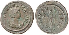 Roman Silver & Bronze Coins - Imperial Magnia Urbica, wife of Carinus, (283-285 A.D.), copper antoninianus, Rome Mint, (3.99 g), obv. Diademed draped bust of Magnia Urbica to right, on crescent, aroun