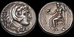 KINGS OF MACEDON. Alexander III 'the Great.' 336-323 B.C. AR tetradrachm. 17.18 gm. 24 mm. Lifetime issue. Babylon mint. Struck under Stamenes or Archon, circa 324/3 B.C. Head of Herakles right, weari