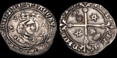 Scotland SCOTLAND. James III. 1460-1488. AR base silver groat, issue of 1471-1483 (.770). 1.97 gm. 22 mm. First Renaissance style portrait. Edinburgh mint. His realistic portrait, half right; tressure