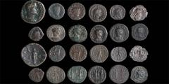 Roman Imperial A DOZEN 3RD CENTURY ROMAN BRONZES (Antoninianii unless noted otherwise).•Maiminus I. Sestertius. Pax standing, head left. RIC 81. Near VF.•Galllienus. Two coins Stag walking right. RIC 