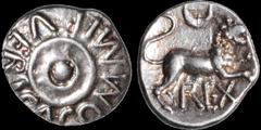 Celtic Britain CELTIC BRITAIN. Southern: Regini and Atrebates. Verica. Circa A.D. 10-40. AR unit. 1.14 gm. 11.5 mm. Verica Circles type. Central pellet within two circles; VERICA COMMI F around / A li