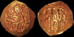 Byzantine BYZANTINE EMPIRE. John III Ducas-Vatatzes. Emperor of Nicaea, 1222-1254. AV hyperpyron. 4.51 gm. 27 mm. Magnesia mint. Christ enthroned facing / The Virgin Mary on right, crowning the empero