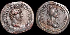 Medals Otho. A.D. 69. Æ cast "sestertius." 28.75 gm. 38 mm. Paduan type. His bare head right; IMP M OTHO CAESAR AVG TR P / Bust of Albia Terentia, mother of Otho, right; ALBIA TERENTIA L SILVII IMP MA