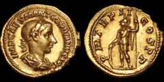 Roman Imperial ROMAN IMPERIAL. Gordian III. A.D. 238-244. AV aureus. 4.8 gm. 20 mm. Rome mint. Struck A.D. 239. His laureate, draped, and cuirassed bust right, seen from behind; IMP CAES M ANT GORDIAN