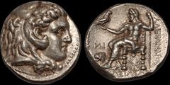 Greek SELEUKID EMPIRE. Seleukos I Nikator. 312-281 B.C. AR tetradrachm. 17.17 gm. 24 mm. In the name and types of Alexander III of Macedon. Babylon I mint. Struck circa 311-300 B.C. Head of Herakles r