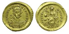 Gold coin Theodosius II - Solidus nd AU. Solidus nd (Constantinopla 441-450 d.C.). IMP XXXXII COS XVII P P. 4,22 g. SM 21140. MBC+ Almost EF