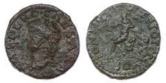 Ancient coin Roman Empire - Nero - Semis nd BR. Semis nd (Lugdunum, AD 65). PONTIF MAX TR POT IMP P P S C. 5,36 g. SM 1983. BC F